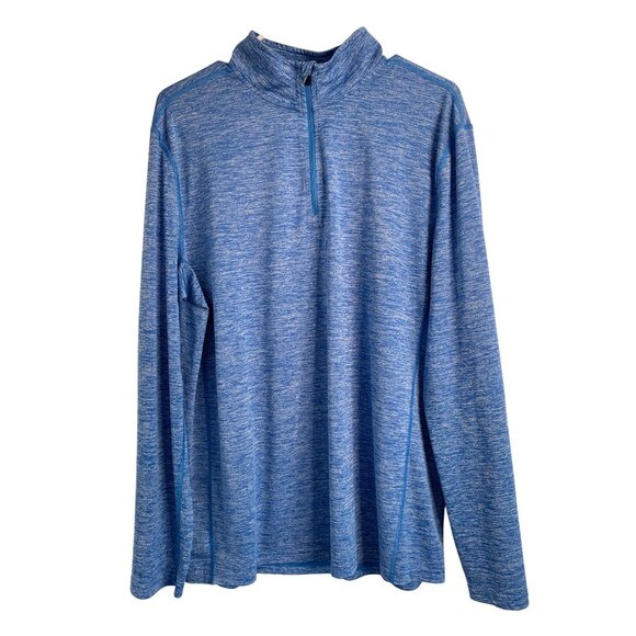 Tek Gear Mens L Blue Long Sleeve 1/4 Zip Athletic Pullover 8925 GUC Performance - Picture 5 of 6